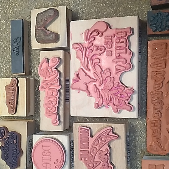 "WORDS"- Wood Block Rubber Stamps& Foam Back Rubber Stamps- (Some Vintage) - Picture 8 of 17